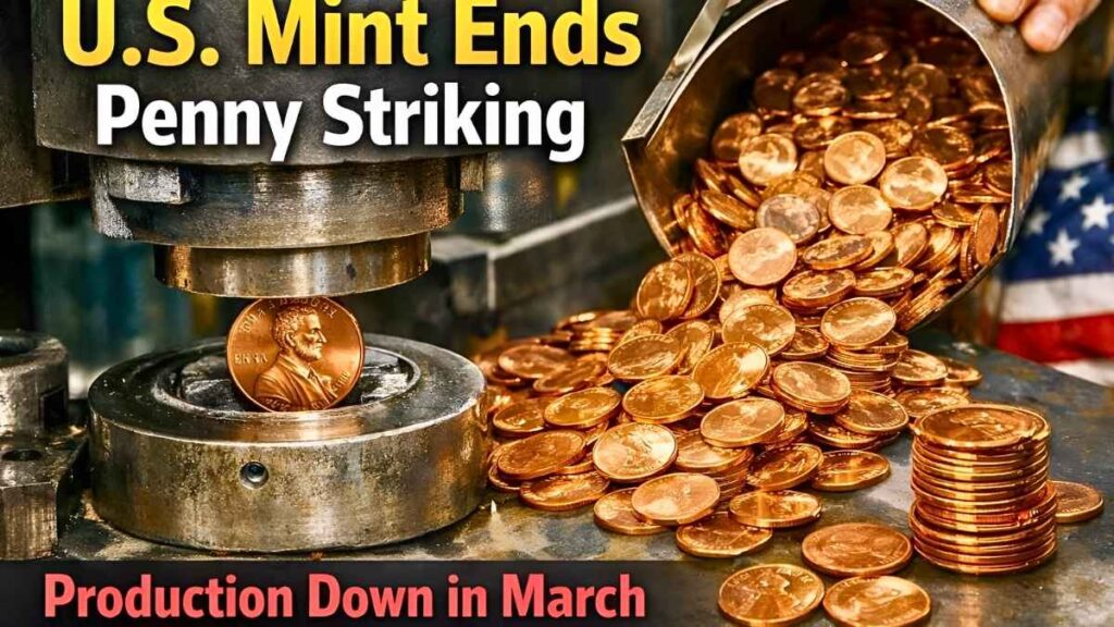 Penny Production Stops U.S. Mint Reports Lower Output in March